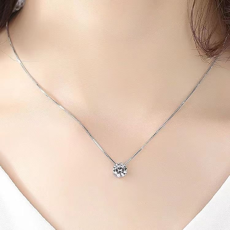 Silver-Plated Necklace Crystal Teardrop Pendant for Women/Girls image 0