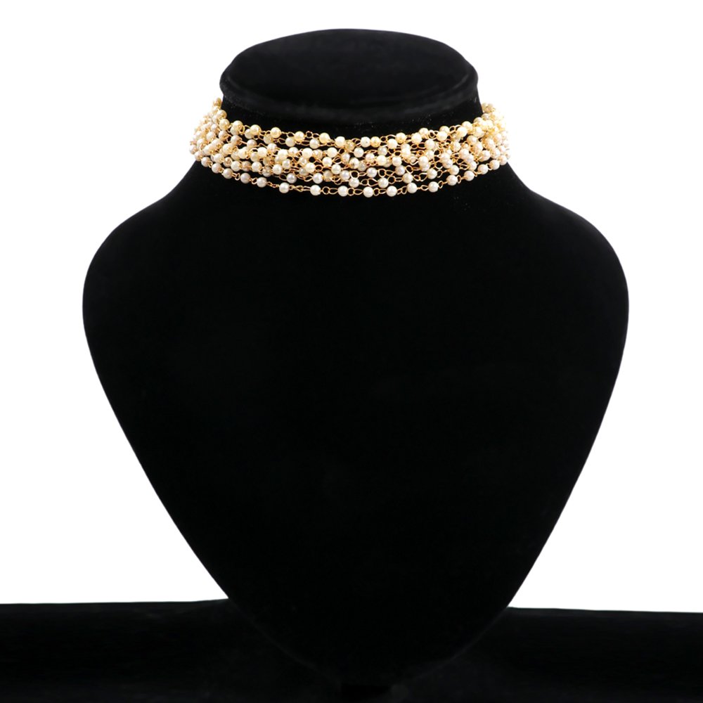 Gold-Plated Handmade Pearl Beaded Layered Necklace image 3