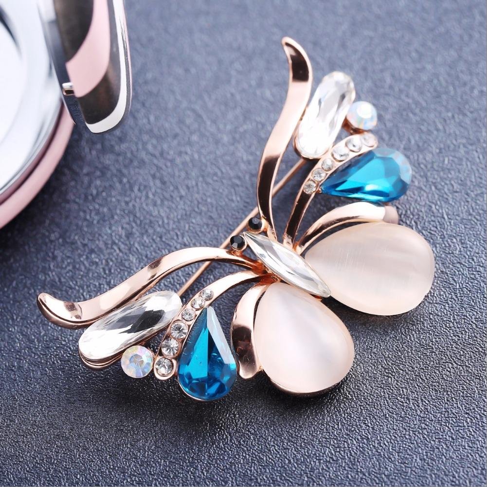 Gold-Tone Crystal Studed Butterfly Brooch image 3