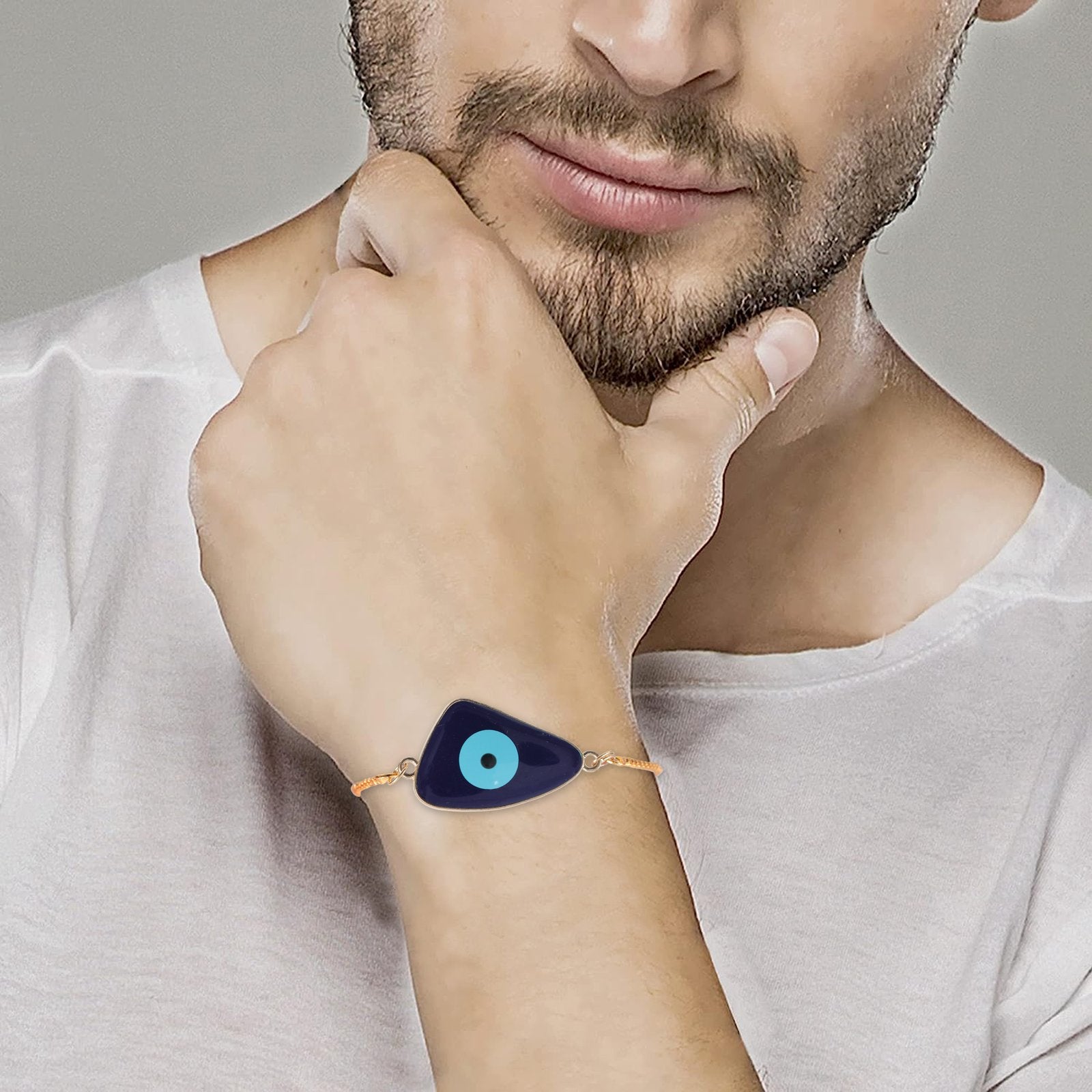 Turkish Blue Stone Evil Eye Rakhi-Bracelet image 2