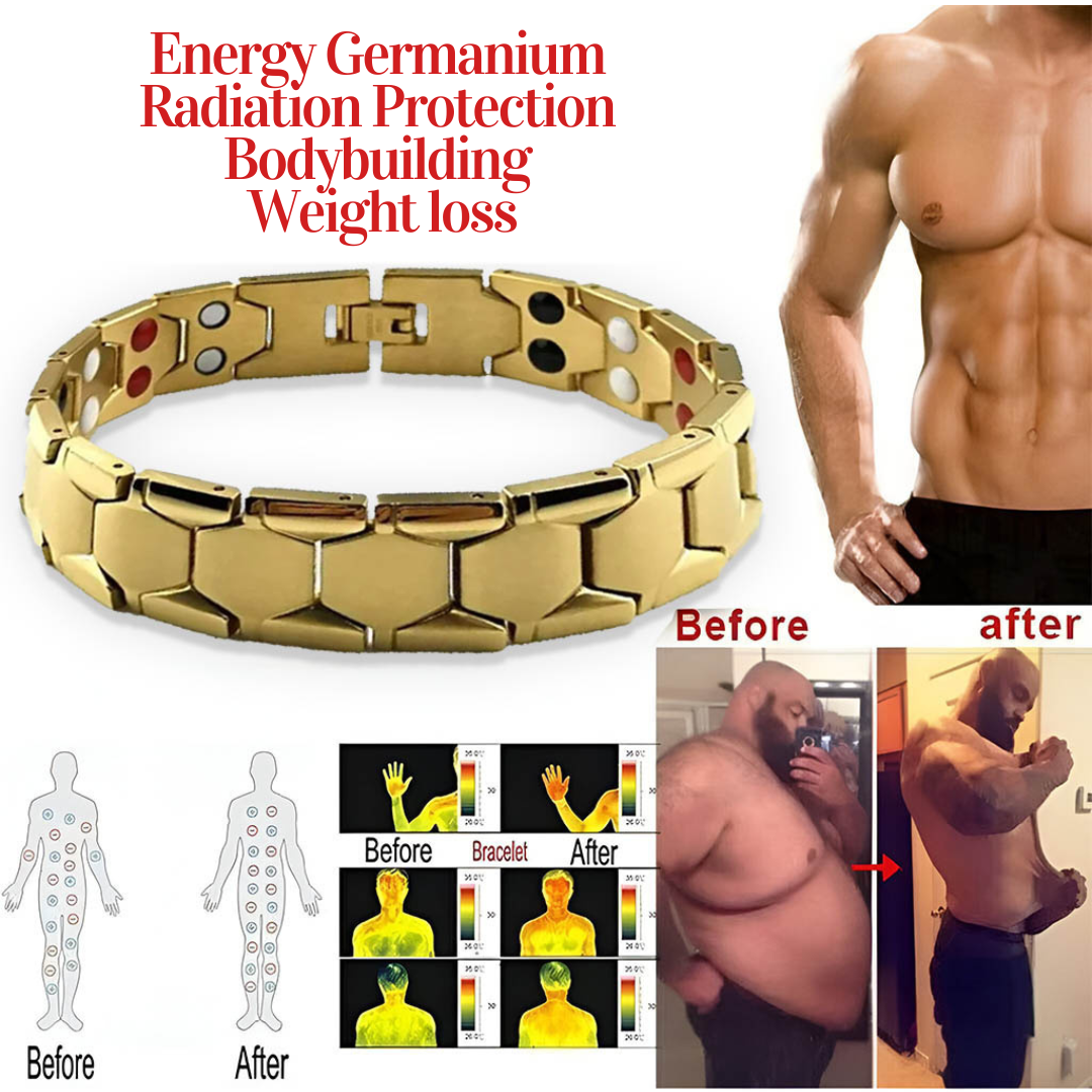 Bio Magnetic Bracelet in Gold-Plated Stainless Steel image 1