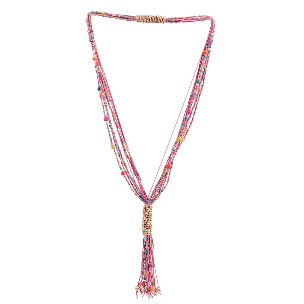 Gold-Tone Multicolor Long Knot Necklace image 3