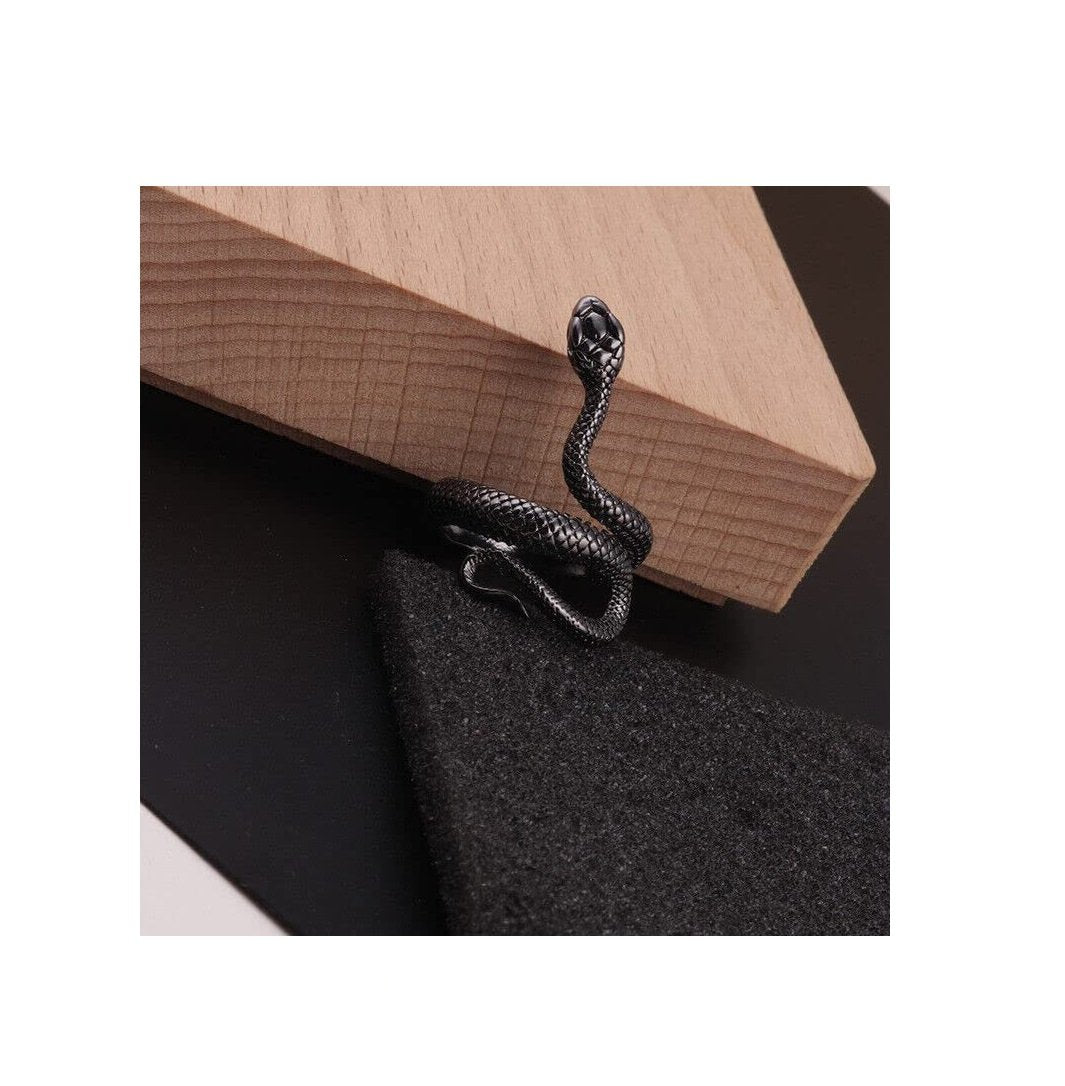 Adjustable Black Snake Finger Ring image 0