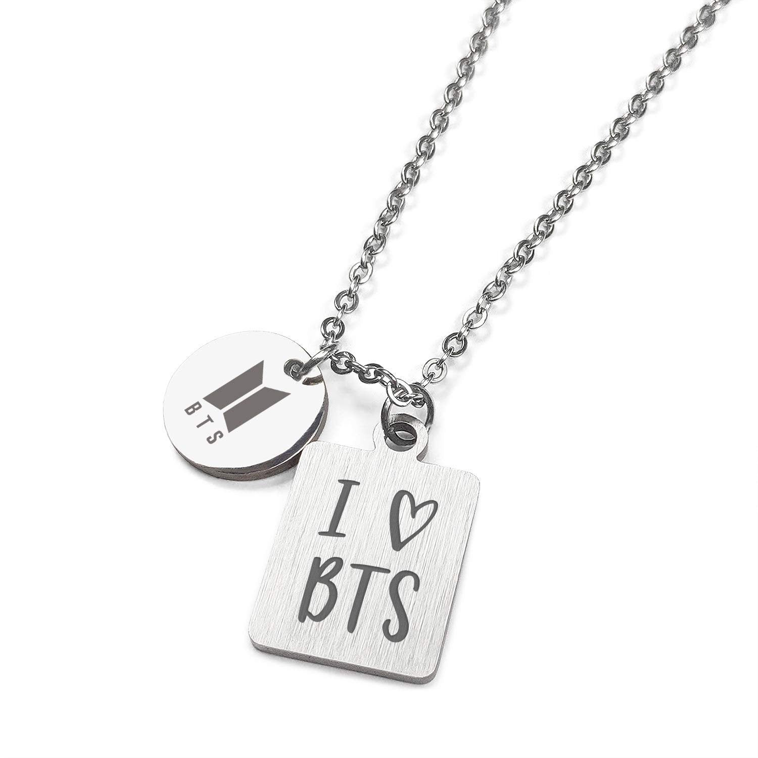 Silver-Plated BTS Love Pendant Chain Necklace for Men and Women image 3