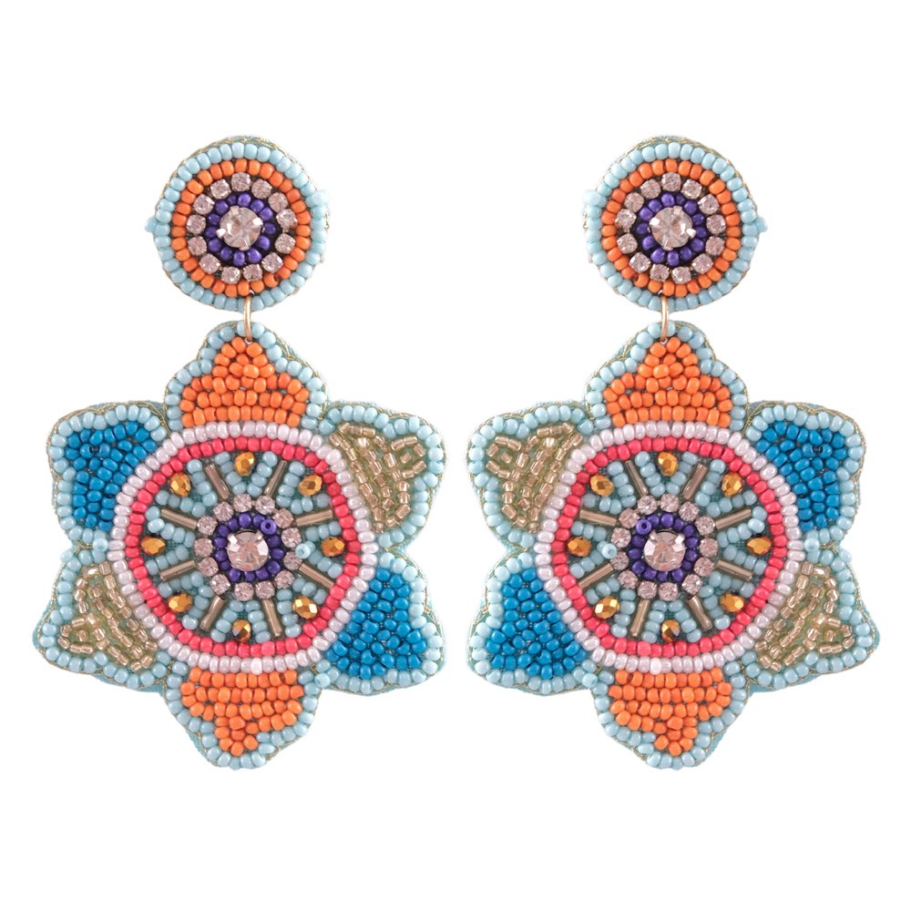 Handmade Multicolor Beaded Drop Earrings For Women/Girl's image 3