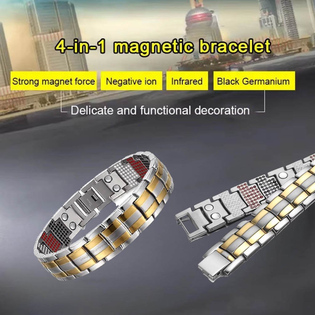 Men's Gold & Silver 4-in-1 Bio Multi-Magnet Bracelet image 2