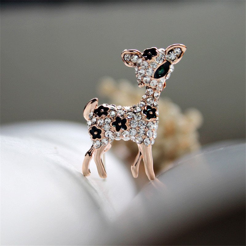 Rose-Gold Crystal Lamb Brooch image 2