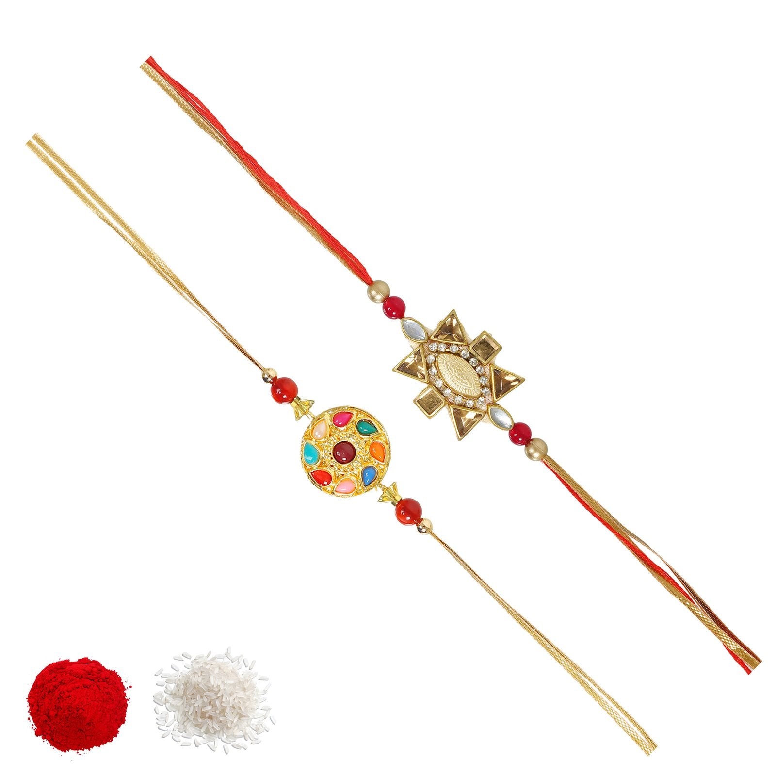 Set of 2 Navragh Combo Rakhi Set image 3