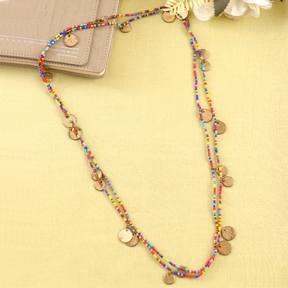Gold-Plated Two Layered Coin Necklace image 0