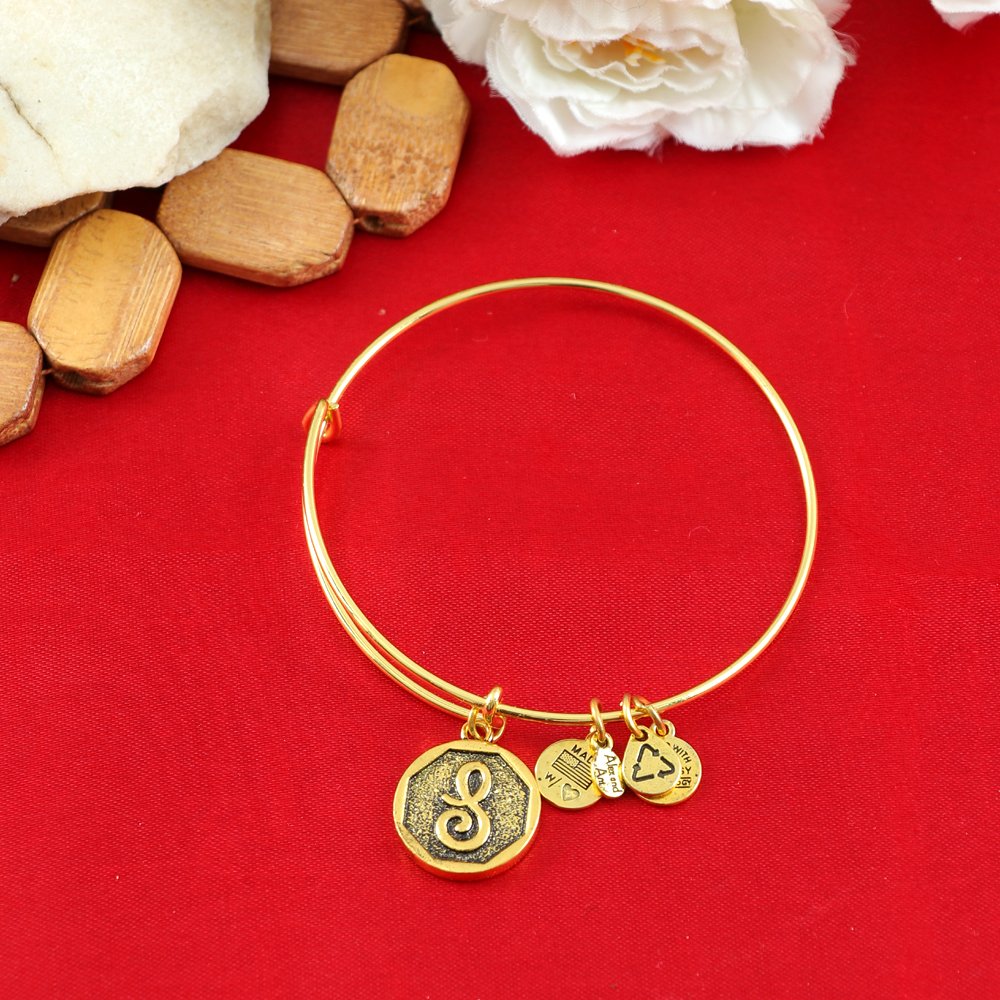 Gold Plated Letter S Energy Bracelet image 3