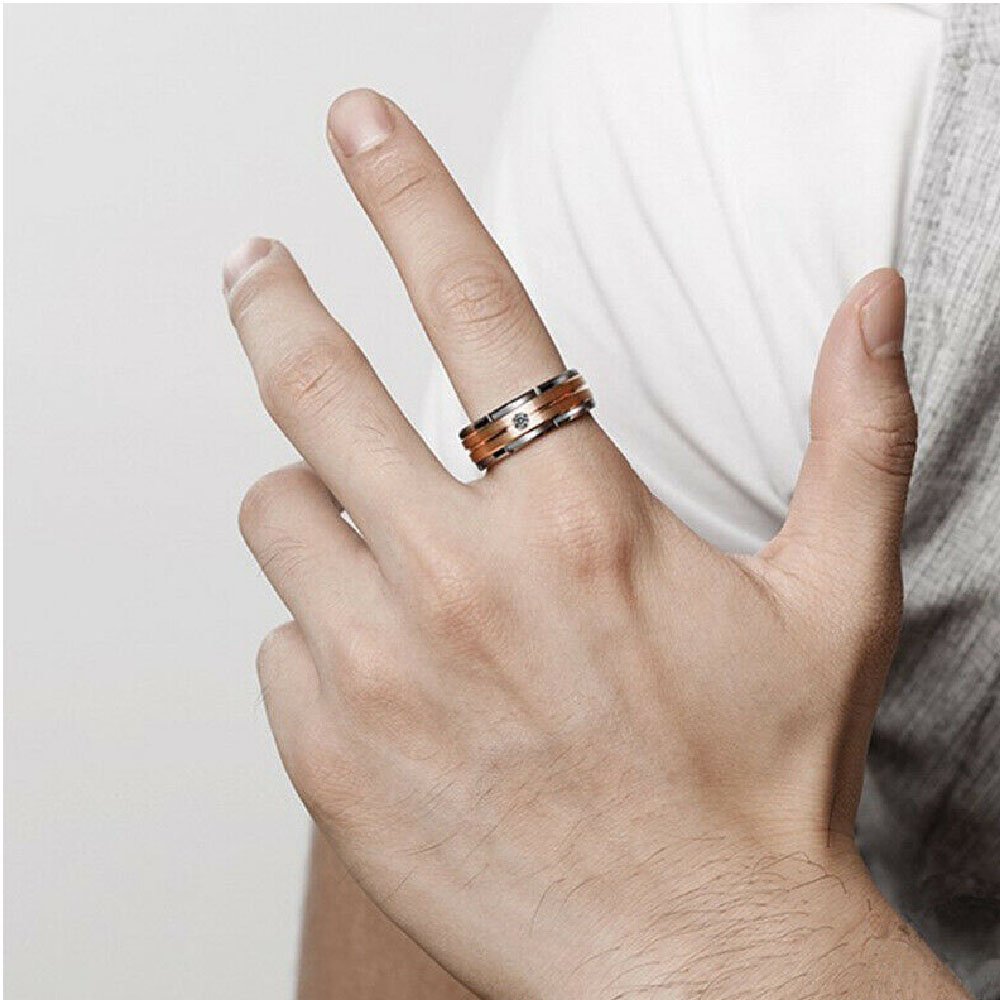 Dazzling Rose-Gold Crystal Stud Combo Ring Set image 1