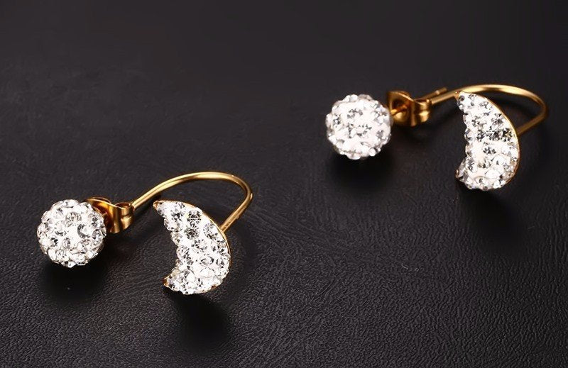 Gold-Tone Crystal Stud Earrings image 1
