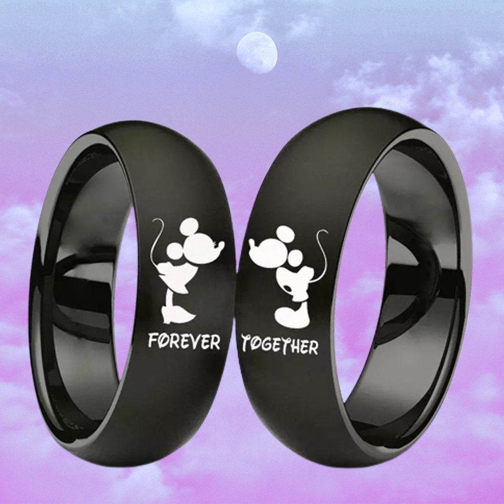 Adorable Black Mickey Mouse Combo Ring Set image 1