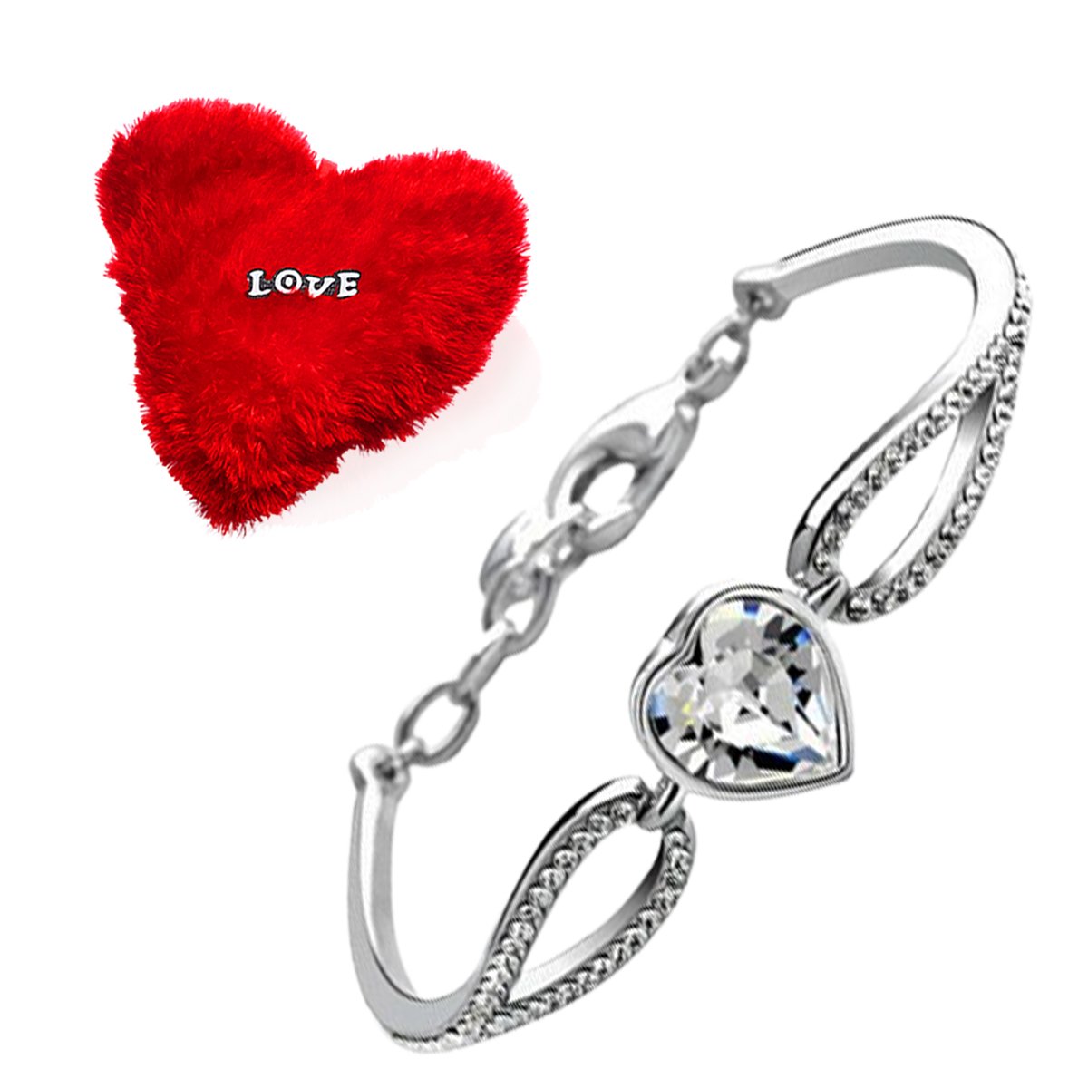Valentine's Day Combo Set Heart Bracelet with Heart Pillow image 1