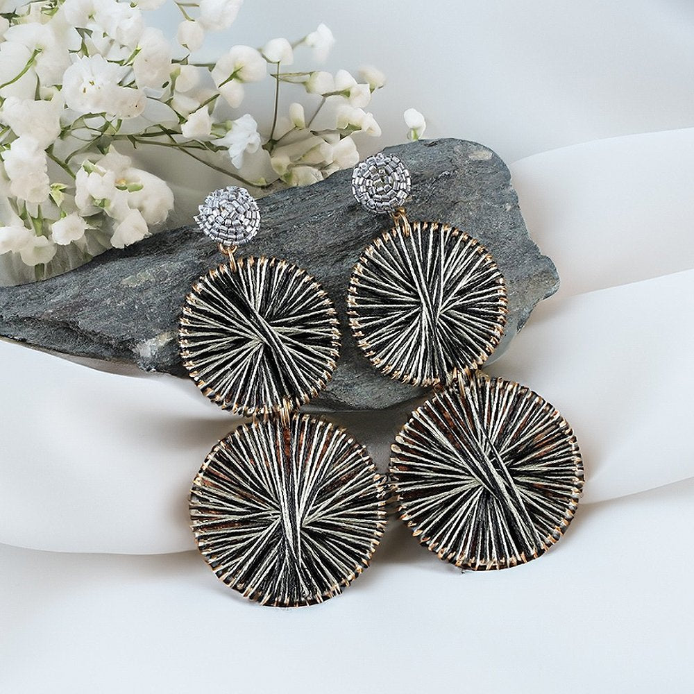 Handmade Double Circle Dangler Earrings image 2