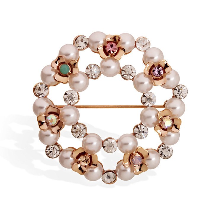 Ivory White Pearl Brooch Cum Saree Pin image 3