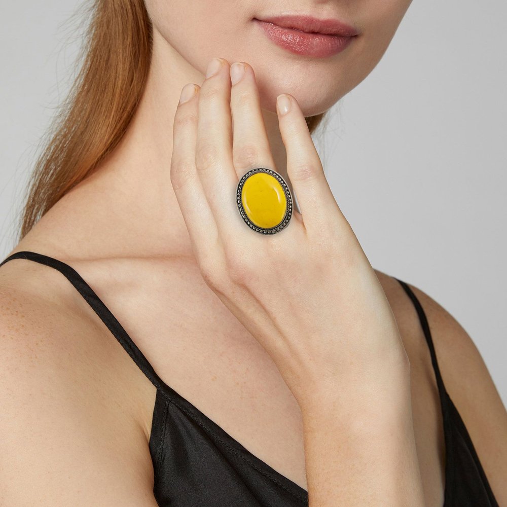 Silver-Plated Crystal Studded Unisex Ring image 0