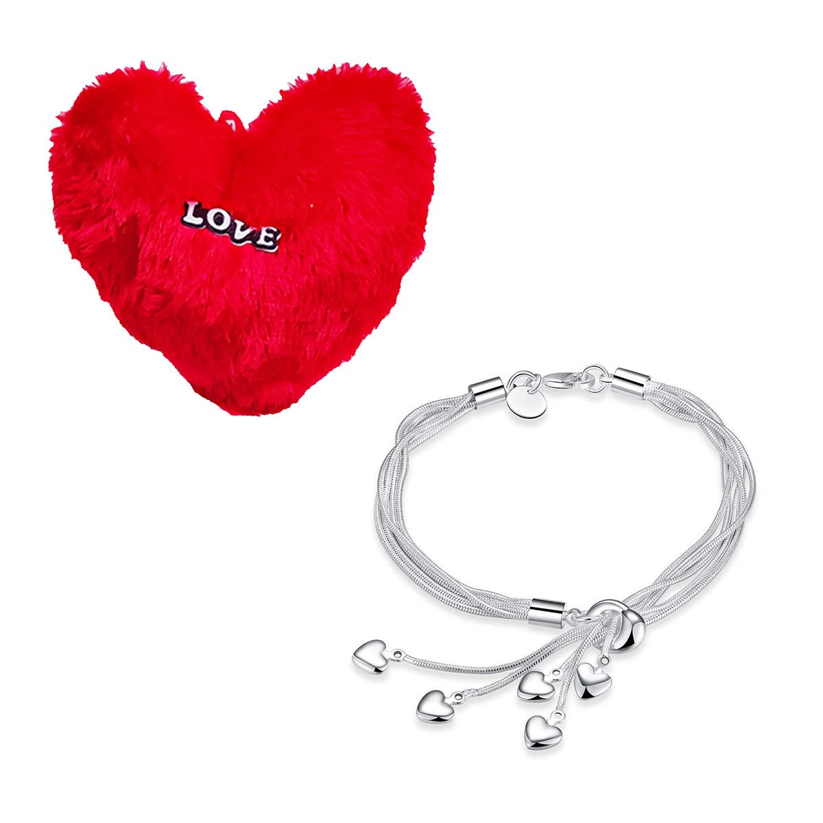 Valentine's Day Combo Set Heart Bracelet with Heart Pillow image 1
