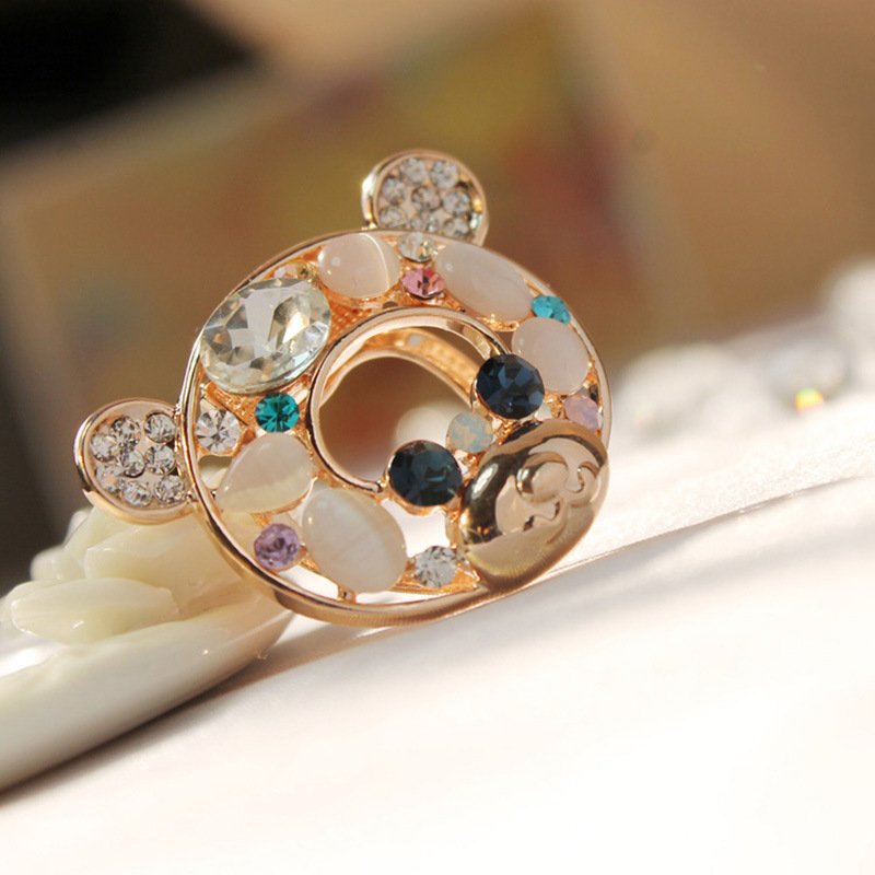 Gold-Plated Crystal Teddy Bear Brooch image 2