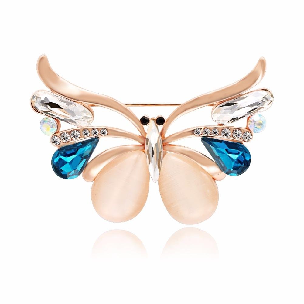 Gold-Tone Crystal Studed Butterfly Brooch image 4