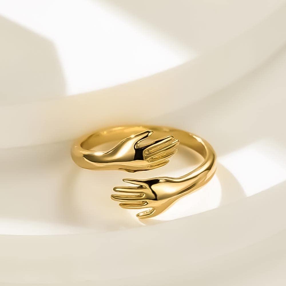 Adjustable Gold Hug Hand Ring image 0