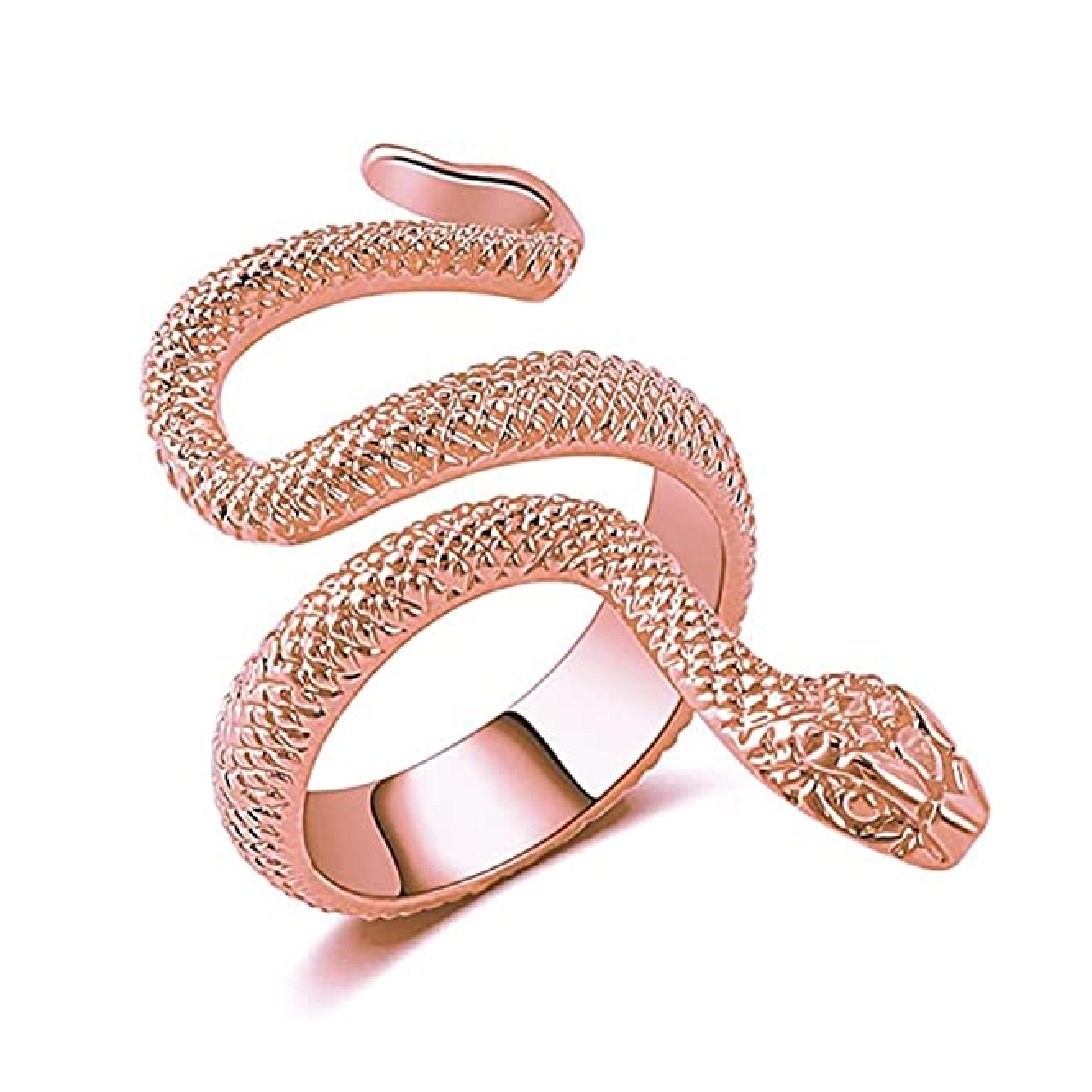 Adjustable Rose-Gold Snake Finger Ring image 1