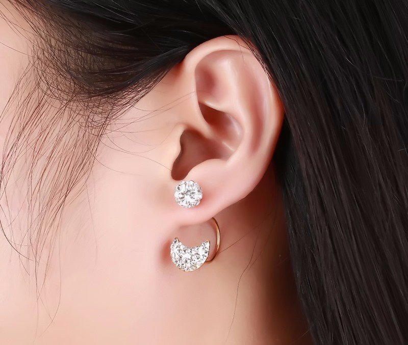 Gold-Tone Crystal Stud Earrings image 2