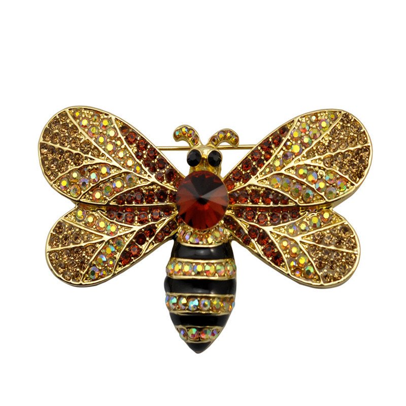 Multicolor Crystal Honey Bee Brooch image 6