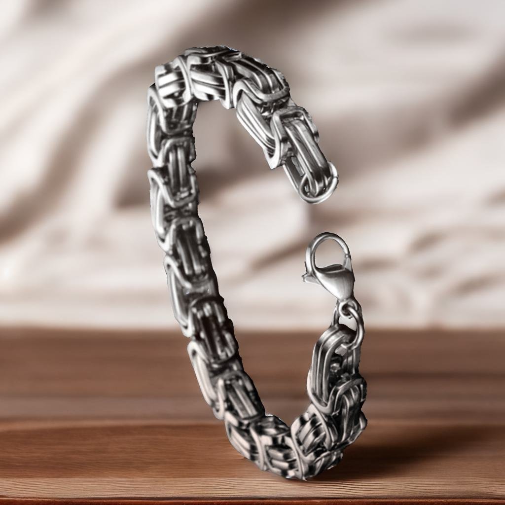Elegant Oxidized Silver Link Bracelet for Men image 5