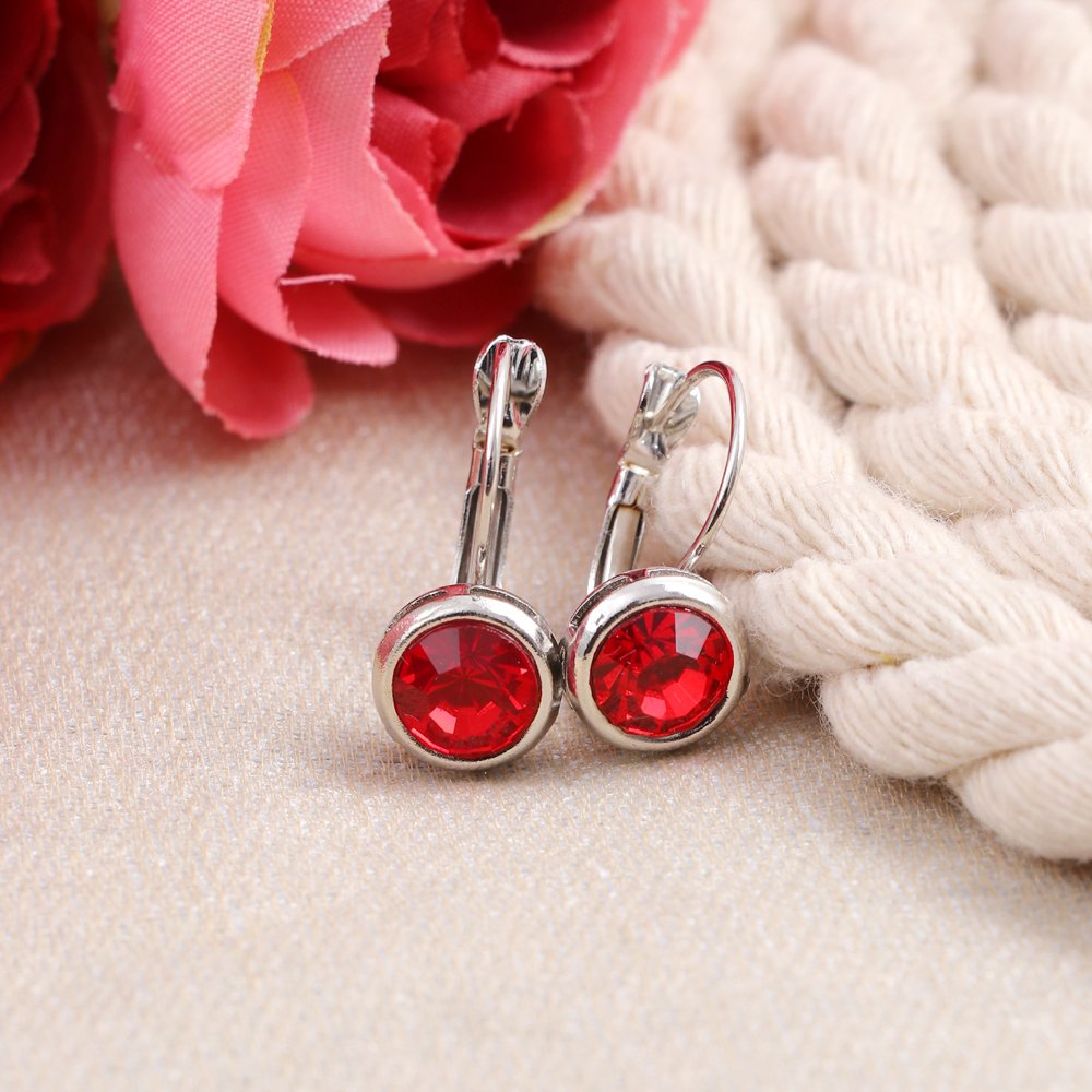 Gold-Plated Korean Design Red Crystal drop & Dangler Earrings image 0