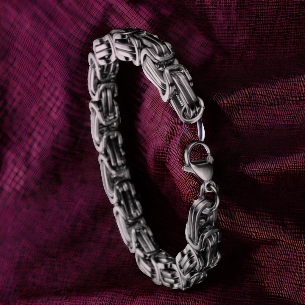 Elegant Oxidized Silver Link Bracelet for Men image 3