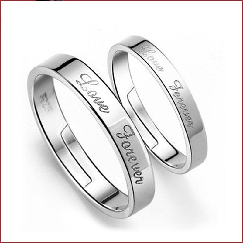 Sterling Silver-Plated His and Hers Love You Forever Rings image 3
