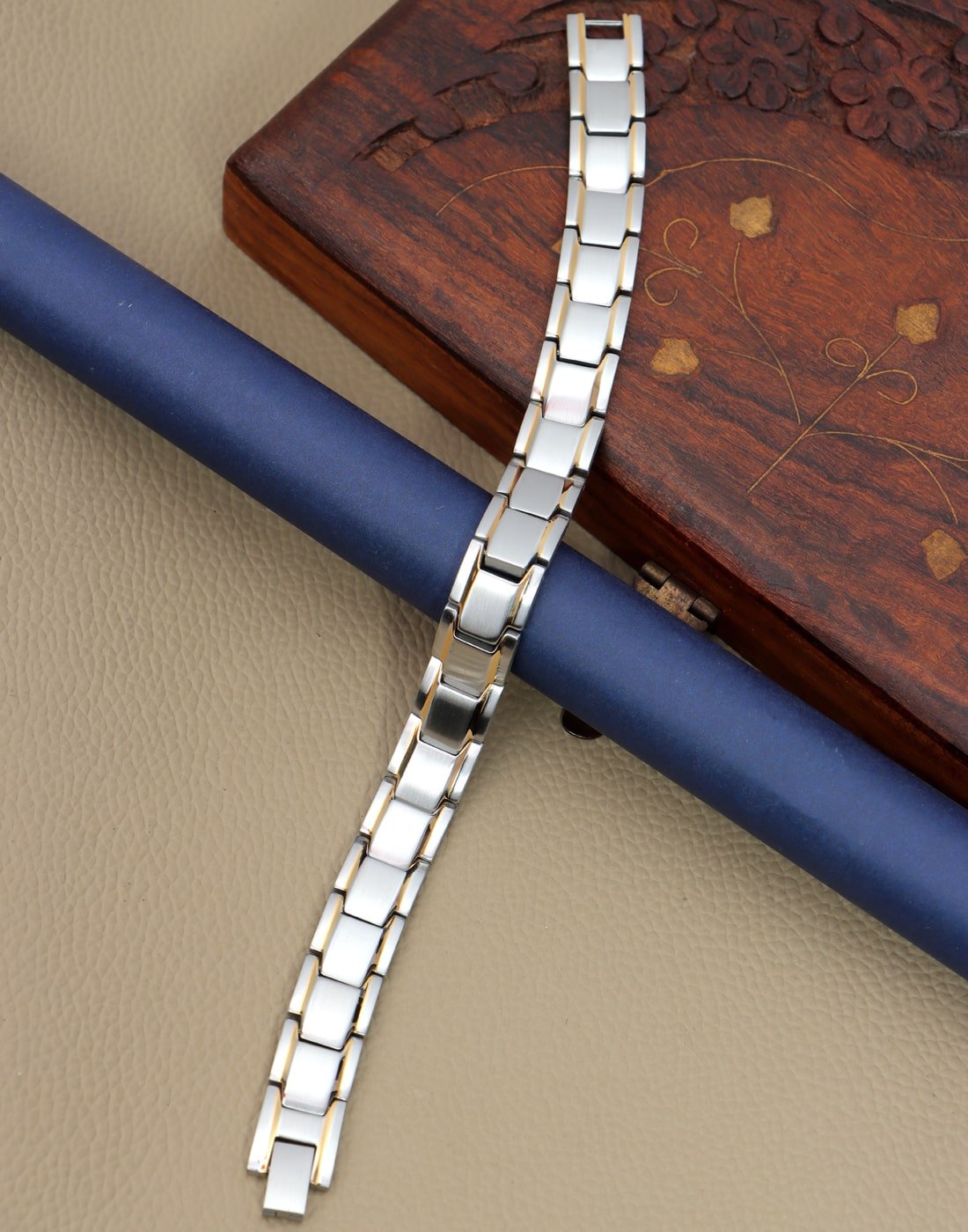 Powerful Full Magnet Bio Bracelet  (Silver Gold) image 1