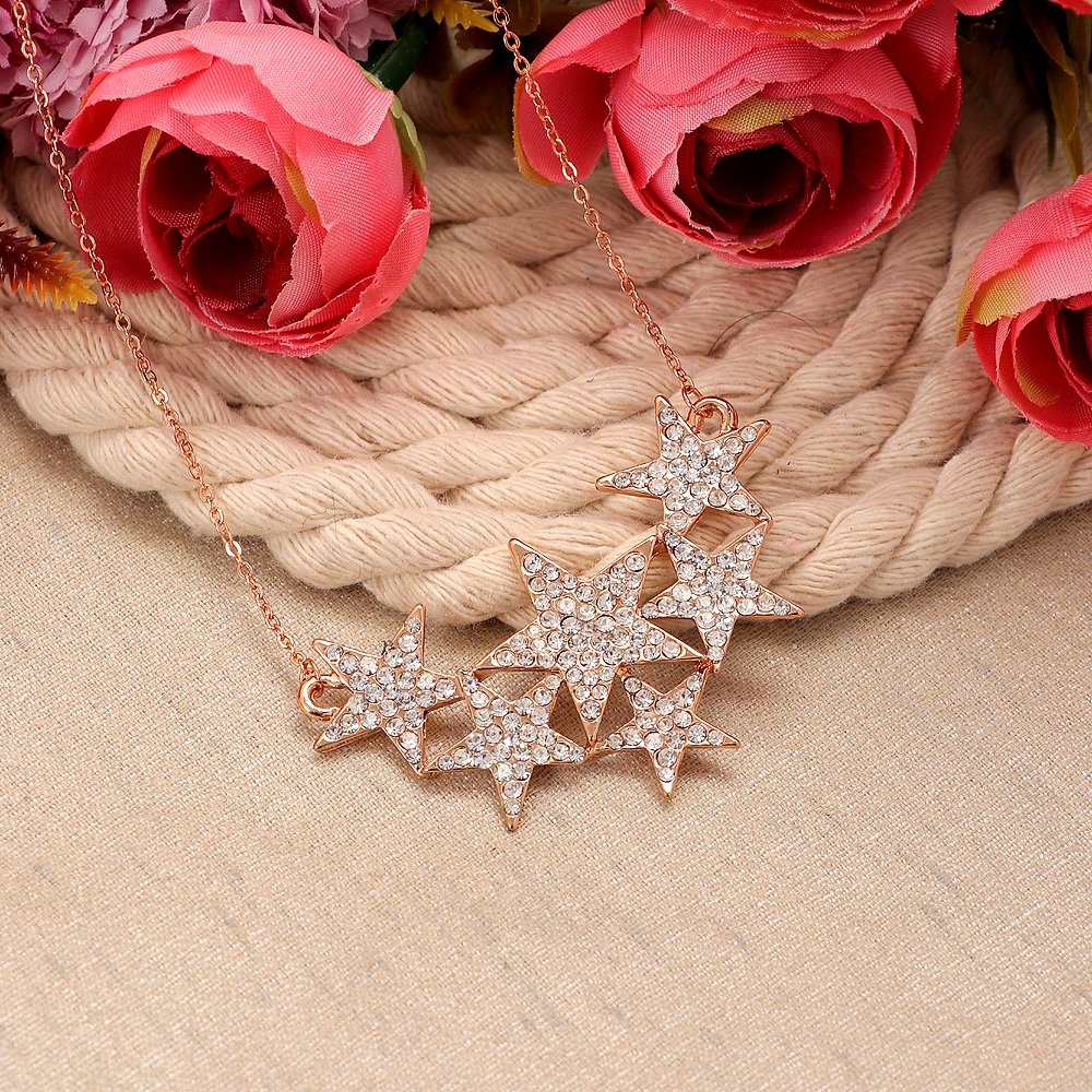 Gold-Tone Crystal Star Pendant Necklace image 0