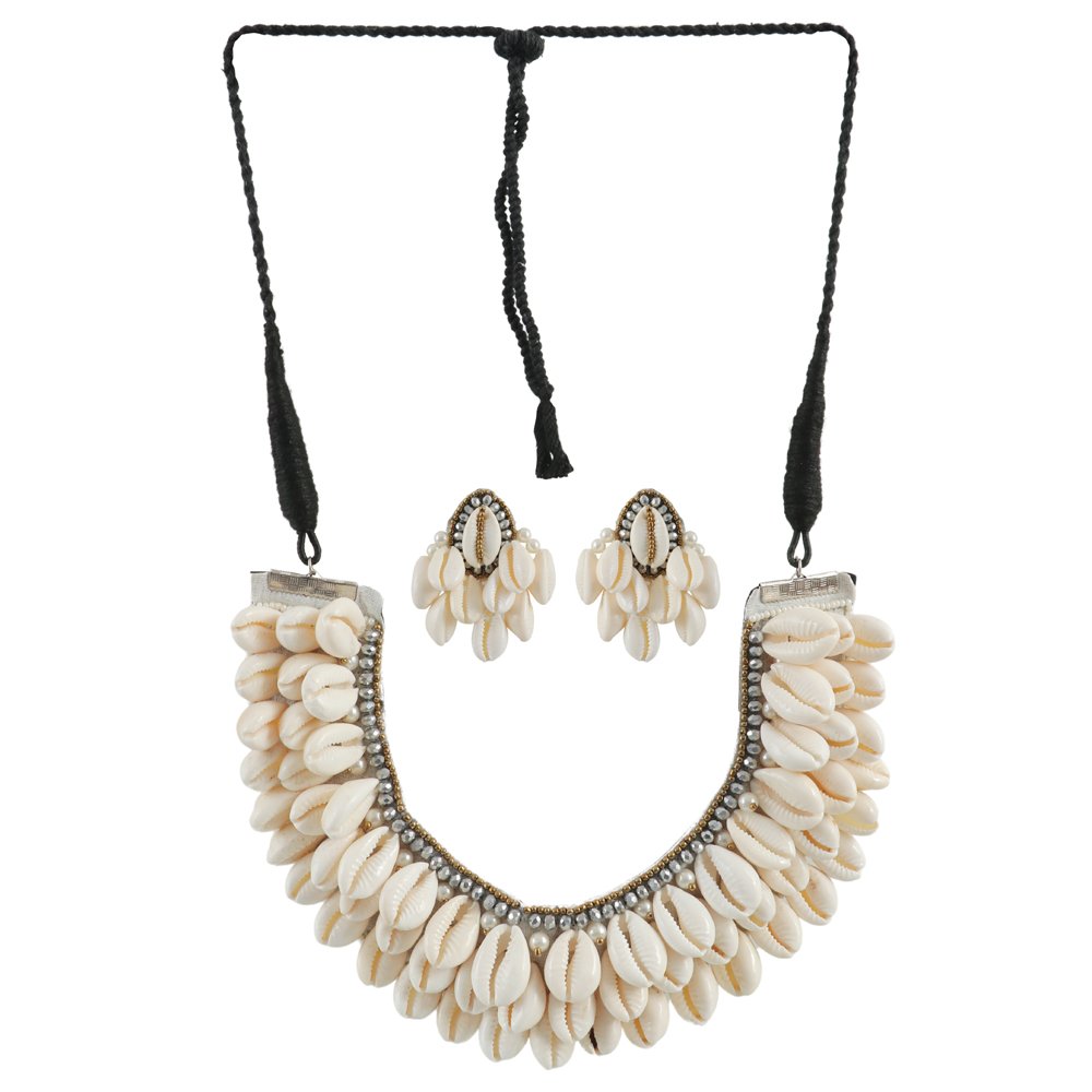 Boho Handcrafted Sea Shell Choker Jewellery Set for Women/Girls image 4