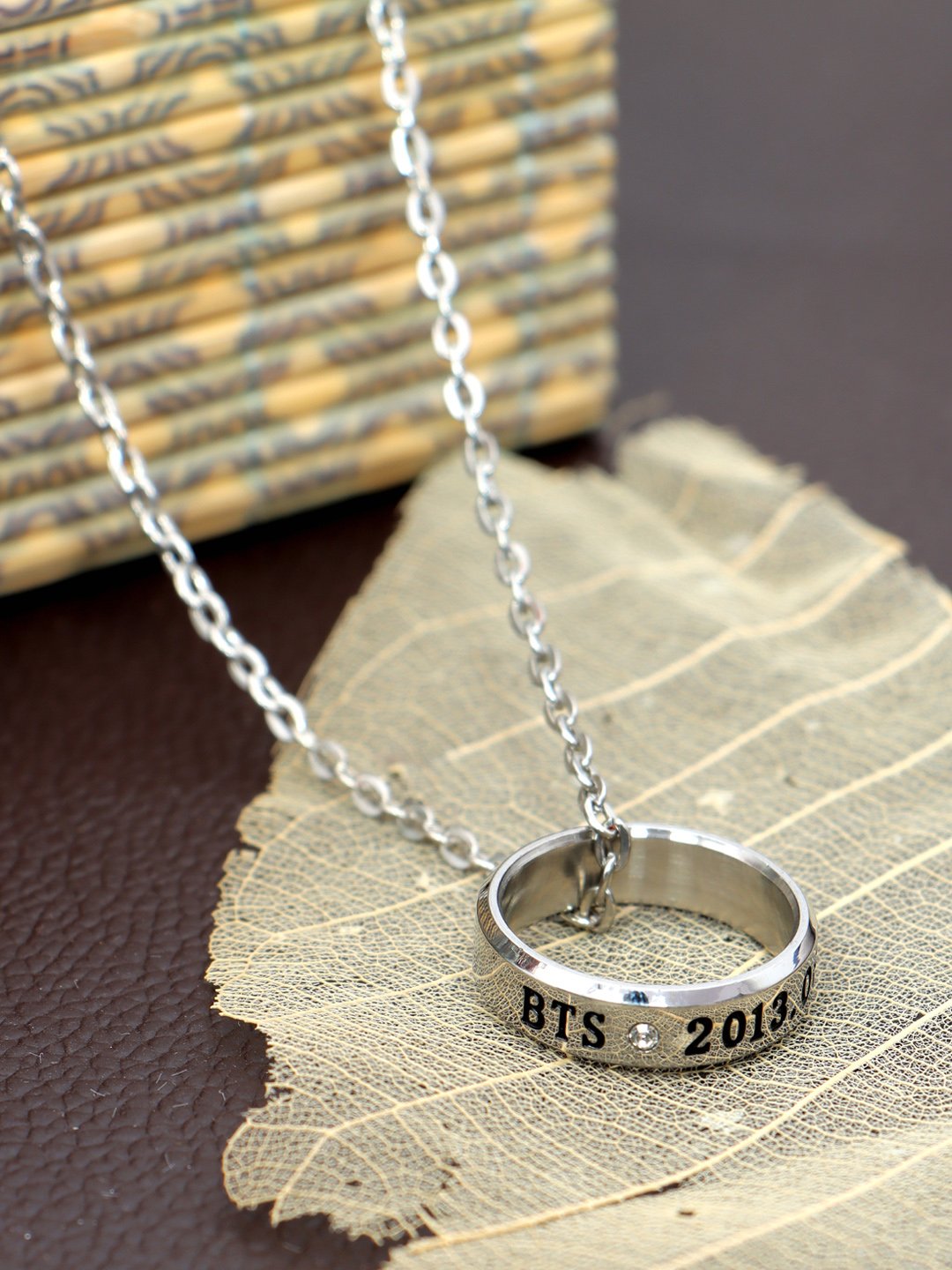 Silver-Plated BTS Kpop Chain Pendant image 0