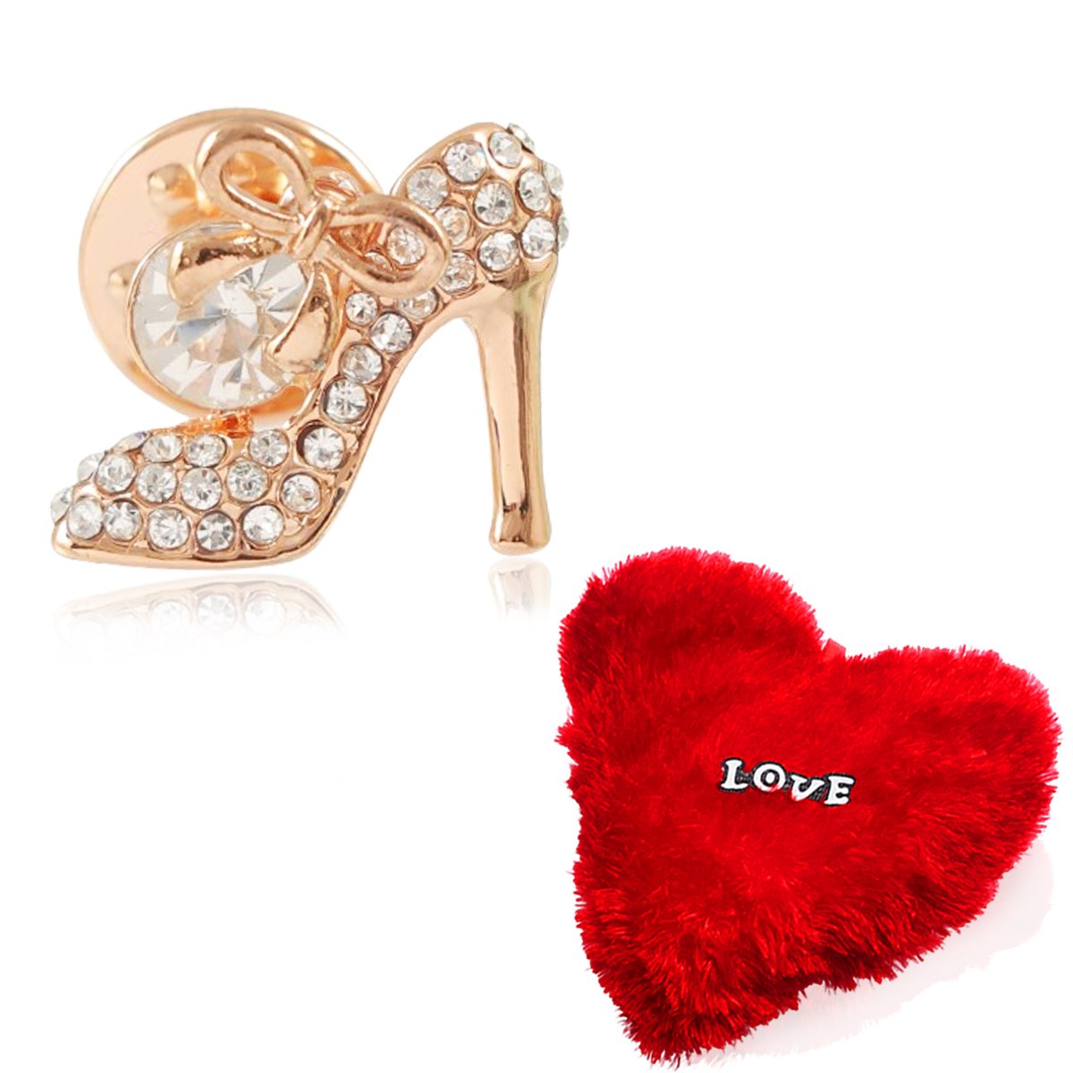 Valentine's Day Combo Set Sandal Brooch with Heart Pillow image 1