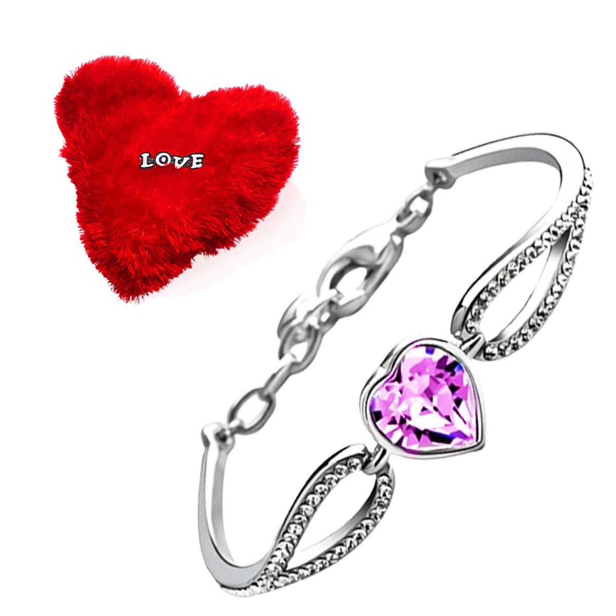 Valentine's Day Combo Set Heart Bracelet with Heart Pillow image 1
