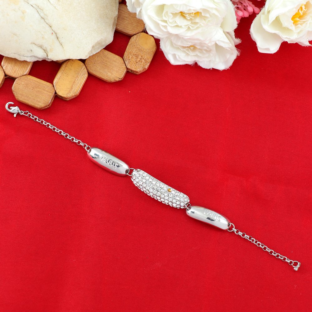 White Cubic Zirconia Sterling Silver Bracelet for Women & Girls image 3