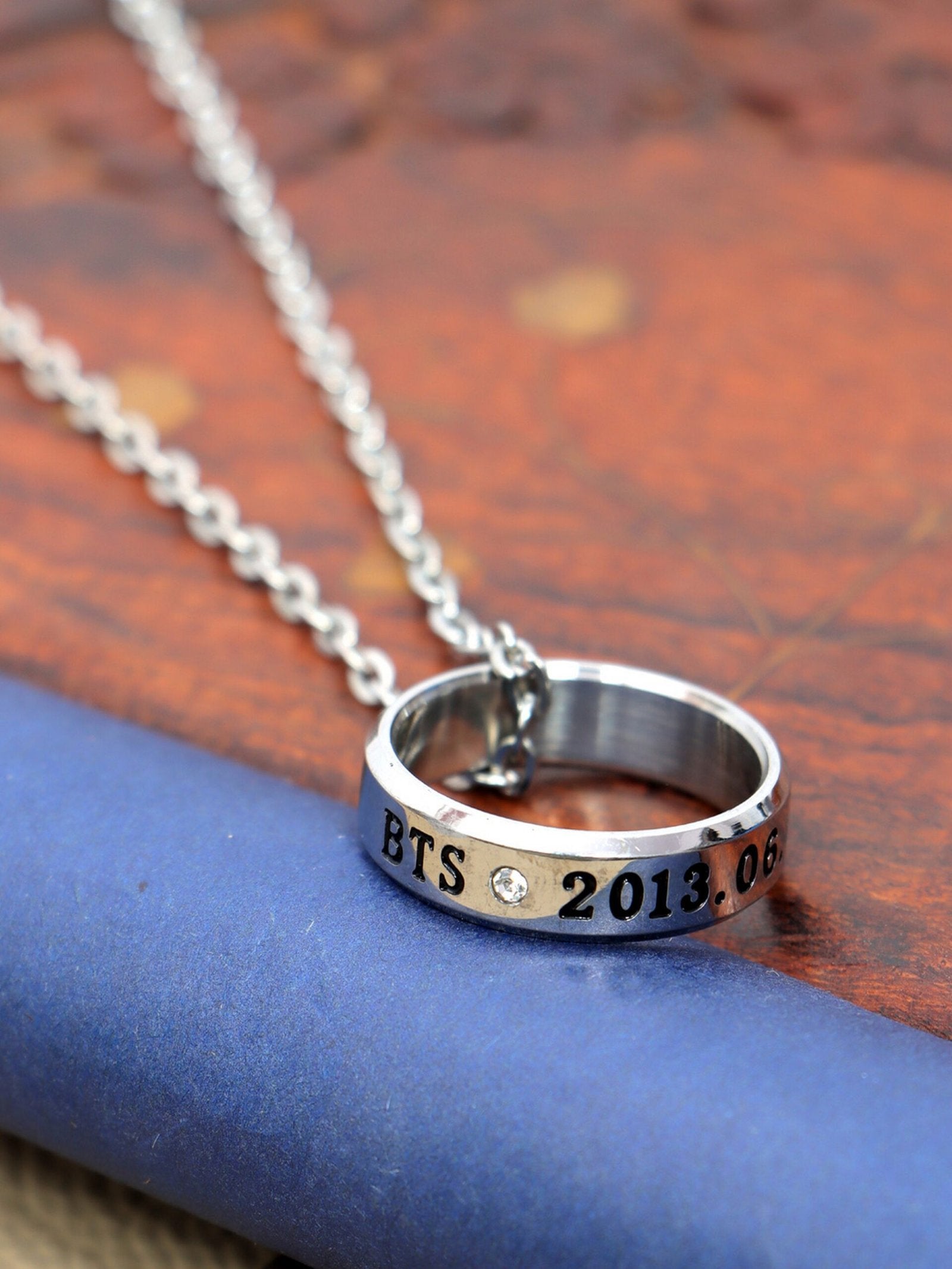 Silver-Plated BTS Kpop Chain Pendant image 1