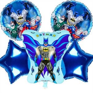 Batman Cartoon Theme Birthday Party Decoration Foil Balloons for Kids (Pack of 5)