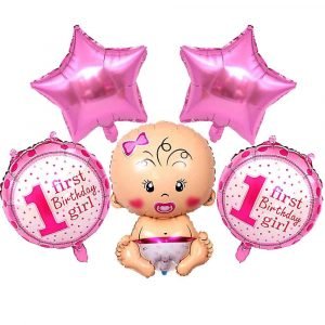 1st Birthday Girl Party Decoration Kit (Pack of 5)
