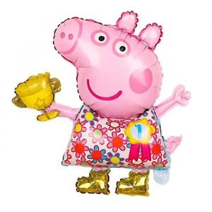 5 PCs Peppa Pig Cartoon Theme Birthday Decoration Foil Balloons Combo
