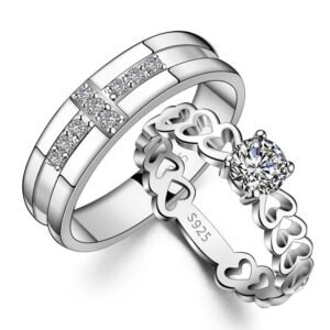 Crystal Embrace Duo Couple Rings