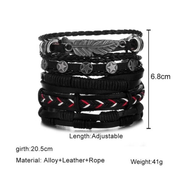 MERIT OCEAN Black Genuine Leather Bracelet Rope for India | Ubuy