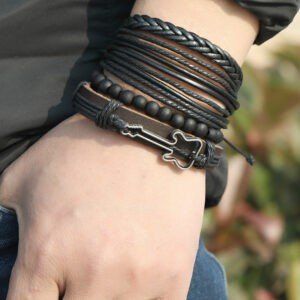 Guitar Multi-Layer Leather Bracelet