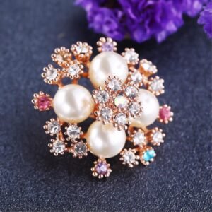 Gold-Plated Pearl/Crystal Brooch Cum Saree Pin