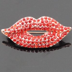 Hot Red Stone Lips Brooch For Women/Girls