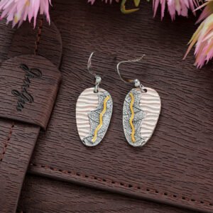 Boho Silver-Plated Wooden Dangler Earrings For Women/Girl’s