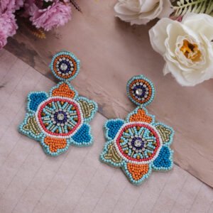 Handmade Multicolor Beaded Drop Earrings For Women/Girl’s